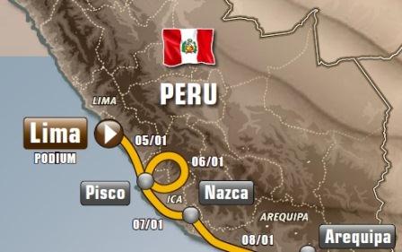 Follow Dakar Map  www.perucycling.com